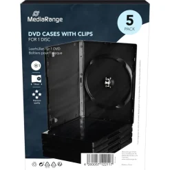 MediaRange 5er-Pack DVD-Hüllen für 1 Disc 14mm, schwarz