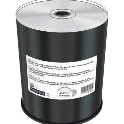 MediaRange Professional Line CD-R 700Mb|80Min 52-fache Schreibgeschwindigkeit, vollflächig bedruckbar (Inkjet), Silber, voll Metallisiert, Silberne Schreibseite, 100er Cakebox