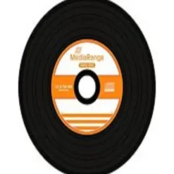 MediaRange Vinyl CD-R 700MB|80min 52-fache Schreibgeschwindigkeit, Schwarze Schreibseite, 50er Cakebox