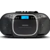 Medion E66476 Stereo Sound System (Boombox, CD-Player, MP3, Kassette, tragbarer Kassettenspieler für Kinder, UKW Radio, AUX, Kopfhörer, Netz & Batterie) schwarz,