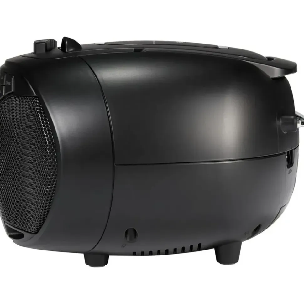 Medion E66476 Stereo Sound System (Boombox, CD-Player, MP3, Kassette, tragbarer Kassettenspieler für Kinder, UKW Radio, AUX, Kopfhörer, Netz & Batterie) schwarz,