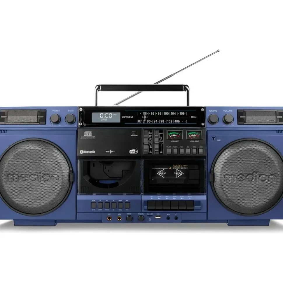 Medion LIFE® P66538 Retro-Boombox blau