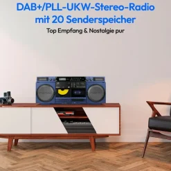 Medion LIFE® P66538 Retro-Boombox blau
