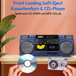 Medion LIFE® P66538 Retro-Boombox blau