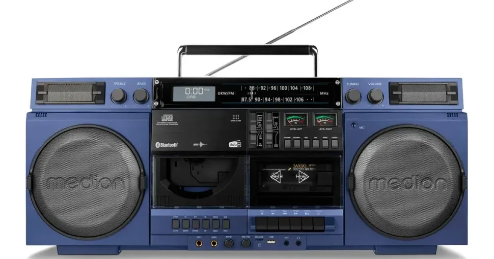 Medion LIFE® P66538 Retro-Boombox blau