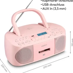 Medion MEDION® LIFE® DRX-1 Plus Boombox pink