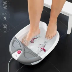 Medisana FS 300 Fußsprudelbad mit Fußreflexzonenmassage, elektrisches Fußbad, Warmhaltefunktion, Fußbad mit Massage und Heizung, für große Füße und eine angenehme Fußmassage