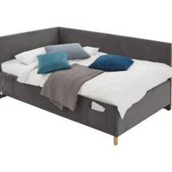 Meise Möbel Polsterbett Cool 120 x 200 cm anthrazit inkl. Rückenelement ohne Lattenrost