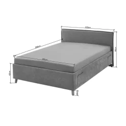 Meise Möbel Polsterbett Fun 120 x 200 cm Grau