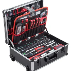 Meister Craft Werkzeugtrolley 156-tlg. mit Rollen schwarz/silber