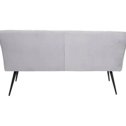Mendler Esszimmer-Set HWC-K16, 2er-Set Stuhl+Sitzbank Esszimmergruppe Sitzgruppe Esszimmergarnitur, Samt Metall ~ hellgrau