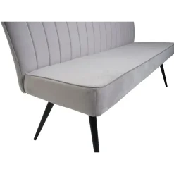 Mendler Esszimmer-Set HWC-K16, 4er-Set Stuhl+Sitzbank Esszimmergruppe Sitzgruppe Esszimmergarnitur, Samt Metall ~ hellgrau