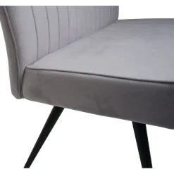 Mendler Esszimmer-Set HWC-K16, 4er-Set Stuhl+Sitzbank Esszimmergruppe Sitzgruppe Esszimmergarnitur, Samt Metall ~ hellgrau