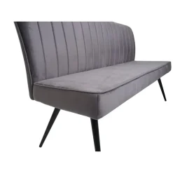 Mendler Esszimmer-Set HWC-K16, 2er-Set Stuhl+Sitzbank Esszimmergruppe Sitzgruppe Esszimmergarnitur, Samt Metall - dunkelgrau