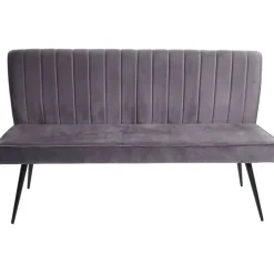 Mendler Esszimmer-Set HWC-K16, 2er-Set Stuhl+Sitzbank Esszimmergruppe Sitzgruppe Esszimmergarnitur, Samt Metall - dunkelgrau