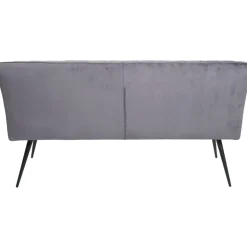 Mendler Esszimmer-Set HWC-K16, 2er-Set Stuhl+Sitzbank Esszimmergruppe Sitzgruppe Esszimmergarnitur, Samt Metall - dunkelgrau