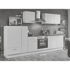 Menke Küchenzeile Classic 310 cm E-Geräte weiß