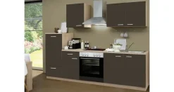 Menke Küchenzeile Classic 270 cm Lava Melamin-Sonoma Eiche Nachbildung
