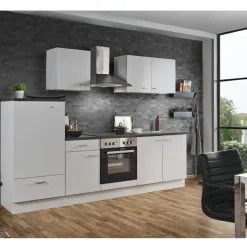 Menke Küchenzeile Classic 270 cm Weiß Marmor-Optik