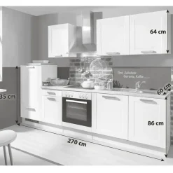 Menke White Premium Küchenblock 270 cm E-Geräte weiß
