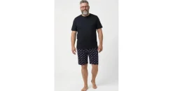 Men Plus by Happy Size Schlafanzug Men+ kurz pink / schwarz 4XL