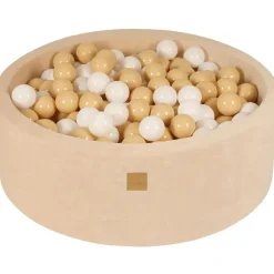 MeowBaby Bällebad, Ecru, Beige, Weiß, Textil, 90x30x90 cm, Made in EU, Spielzeug, Kinderspielzeug, Bällebad