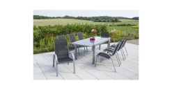 Merxx Amalfi Set 9-tlg. Tisch 240 x 90 cm schwarz