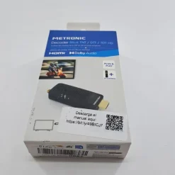 METRONIC 441646 Tuner DVB-T Receiver DVB-T, kompatibel mit DVB-T2 Dongle Stick Compact, HEVC, EPG, 1080i, HDMI, USB 2.0, SOS-Taste