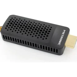 METRONIC 441646 Tuner DVB-T Receiver DVB-T, kompatibel mit DVB-T2 Dongle Stick Compact, HEVC, EPG, 1080i, HDMI, USB 2.0, SOS-Taste