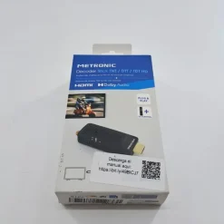METRONIC 441646 Tuner DVB-T Receiver DVB-T, kompatibel mit DVB-T2 Dongle Stick Compact, HEVC, EPG, 1080i, HDMI, USB 2.0, SOS-Taste
