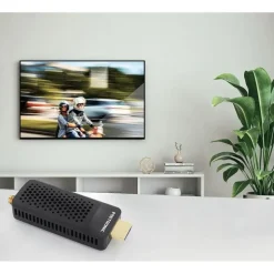 METRONIC 441646 Tuner DVB-T Receiver DVB-T, kompatibel mit DVB-T2 Dongle Stick Compact, HEVC, EPG, 1080i, HDMI, USB 2.0, SOS-Taste
