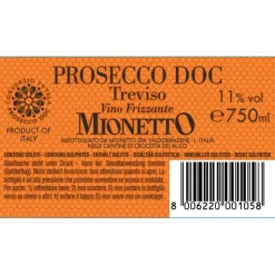 Mionetto Prosecco DOC Frizzante Halbtrocken 11 % vol 0,75 l