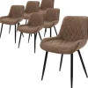 ML-Design Esszimmerstuhl Kunstleder braun 6er Set