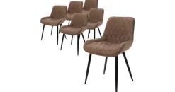 ML-Design Esszimmerstuhl Kunstleder braun 6er Set