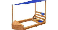 ML-Design Sandkasten mit Dach Boot blau