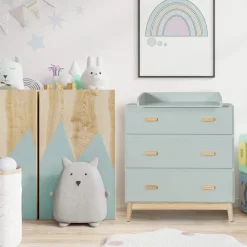 Mobili Rebecca Wickeltisch, Grün Holzwerkstoff, Rechteckig, 42x100x80 cm, Babymöbel, Wickelkommoden - Zubehör, Wickelkommoden