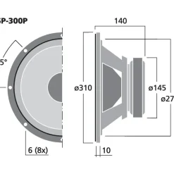 Monacor SP-300P Lautsprecher 200 Watt 8 Ohm