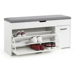 Mondeer Schuhbank 100 x 52 x 30 cm weiß / weiß