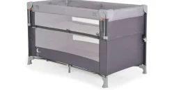 Moni Reisebett Next Level, 2 Ebenen, Matratze, Seite zum klappen, Beistellbett grau
