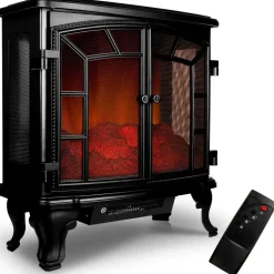 monzana Elektrokamin mit Heizung Schwarz