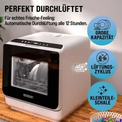 monzana MSPM900 Tischgeschirrspüler (freistehend, 450 mm breit, Weiß)