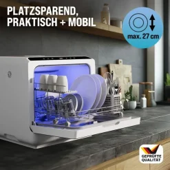 monzana MSPM900 Tischgeschirrspüler (freistehend, 450 mm breit, Weiß)