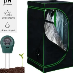 MuCoLa Growbox 0,4 x 0,4 x 1,2 m schwarz/grün