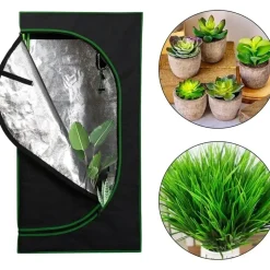 MuCoLa Growbox 0,4 x 0,4 x 1,2 m schwarz/grün
