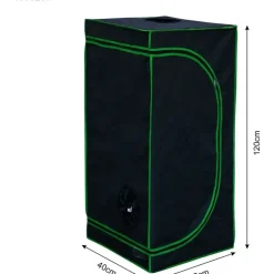 MuCoLa Growbox 0,4 x 0,4 x 1,2 m schwarz/grün