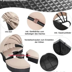 MuCoLa Sonneninsel Rattan schwarz