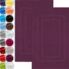 NatureMark 2er Pack Badvorleger | Premium Qualität | 100% Baumwolle | 50 x 80 cm | Duschvorleger Duschmatte Doppelpack | Farbe: Lila