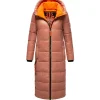 Navahoo Damen, warmer Winter Steppmantel mit Kapuze Schmuseengel Terracotta Gr. M - M