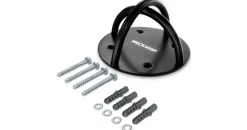 NEOLYMP Edelstahl Wandanker für Fitnessbänder bis 300kg, Größe 16 x 16 cm in Schwarz Schwarz