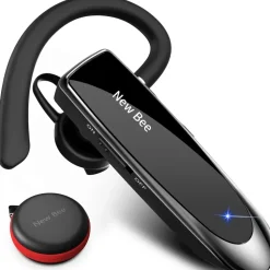New Bee Bluetooth Headset Wireless Freisprech Telefon Bluetooth-Headset mit Mikrofon für iPhone Samsung Huawei mit 60 Tage Standby Schwarz